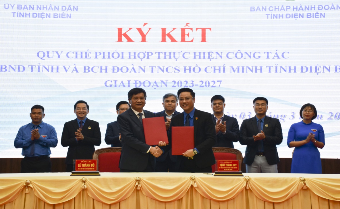 Ký kết Quy chế phối hợp thực hiện công tác giữa UBND tỉnh và BCH Đoàn  TNCS Hồ Chí Minh tỉnh Điện Biên, giai đoạn 2023-2027